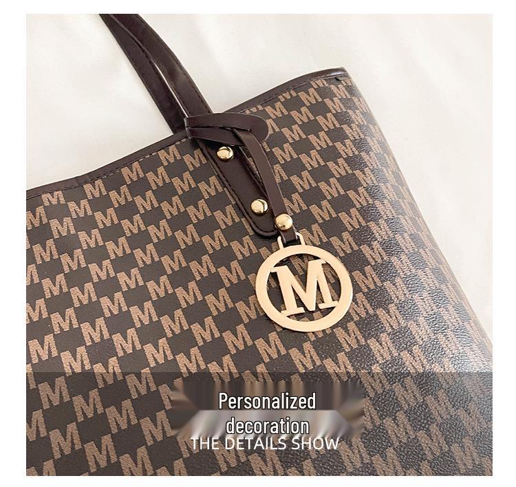 Damen 2025 Modische Tragetasche mit großem Fassungsvermögen, hochwertig, für Pendler, mit Buchstaben-Design.