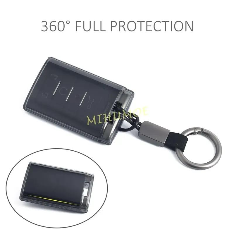For Cadillac DTS STS CTS SRX XTS ATS Escalade Chevrolet Corvette Black Transparent Car Remote Key Case Cover Keychain Protector
