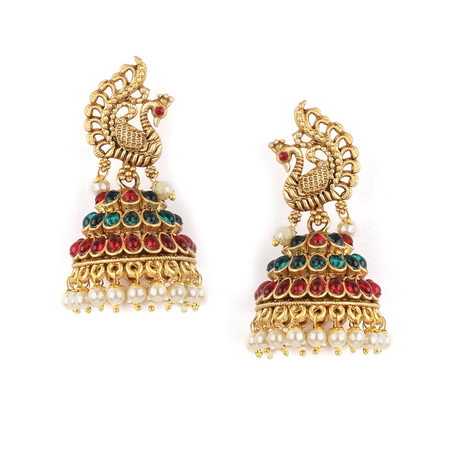 Jhumka Earrings Gold Plated Stylish Traditional Trendy Jewellery Gift for Women & Girls