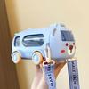 Cartoon Bus Car Water Cup Large Capacity Baby Water Bottle Cute Bounce Straw Kettle  Drinkware