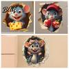 Cute Mouse Wall Stick Decal Sticker Easy Realistic Art 3D Peel And Waterproof Home Renovation Decals PVC for Bedroom