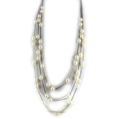 [L1342] - Designer Necklace 'Sissi' Ecru