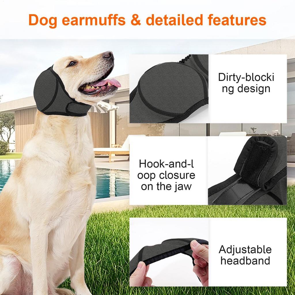 Waterproof Swimming Earmuffs, Thickened Winter Head Cover For Pet Dogs, Noise Reduction Sound Insulation Pets Dog Head Cover