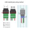 USB2.0 Connector Avoid Welding Plugs Type A Adapter Connector Jack USB Type A 4-Pin Male/Female Plug 4 Pin Screw Terminal Plug