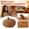 Knitted Christmas Pumpkin Ball and Woven Ornament Set for Home Decor