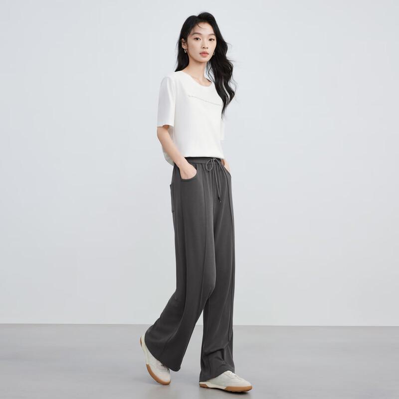 Elva' Island Women's High-Waist Drape Straight-Leg Trousers