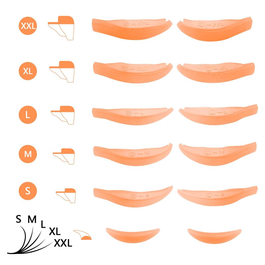 Libeauty Eyelash Lift Silicone Pads, Reusable Eyelash Perm Rod Size 5 Pairs, Lower Eyelash Pad 1 Pair, Eyelash Curling Pads, Lash Lifting Shields,