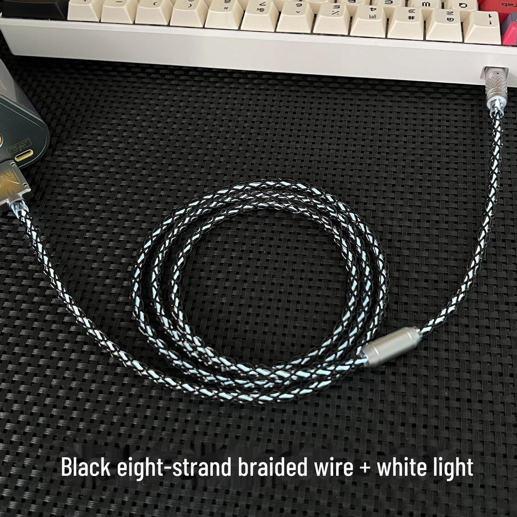Benutzerdefiniertes DIY Handgefertigtes USB-C Weißlicht Magnetisches Mechanisches Tastatur Ladekabel für 8K Gaming