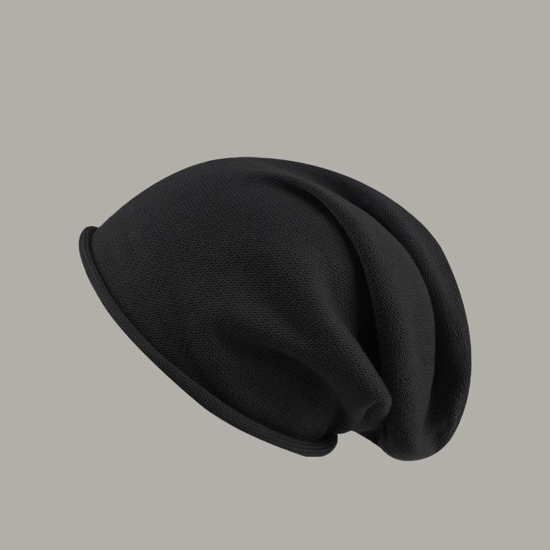 

Style Hat Versatile Solid Color Comfortable Brimless Hatscaps Knitted чорний