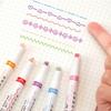 6Pcs Colored Curve Highlighter Pens Set 6 Shapes Roller Tip Marker for Journaling School Supplies