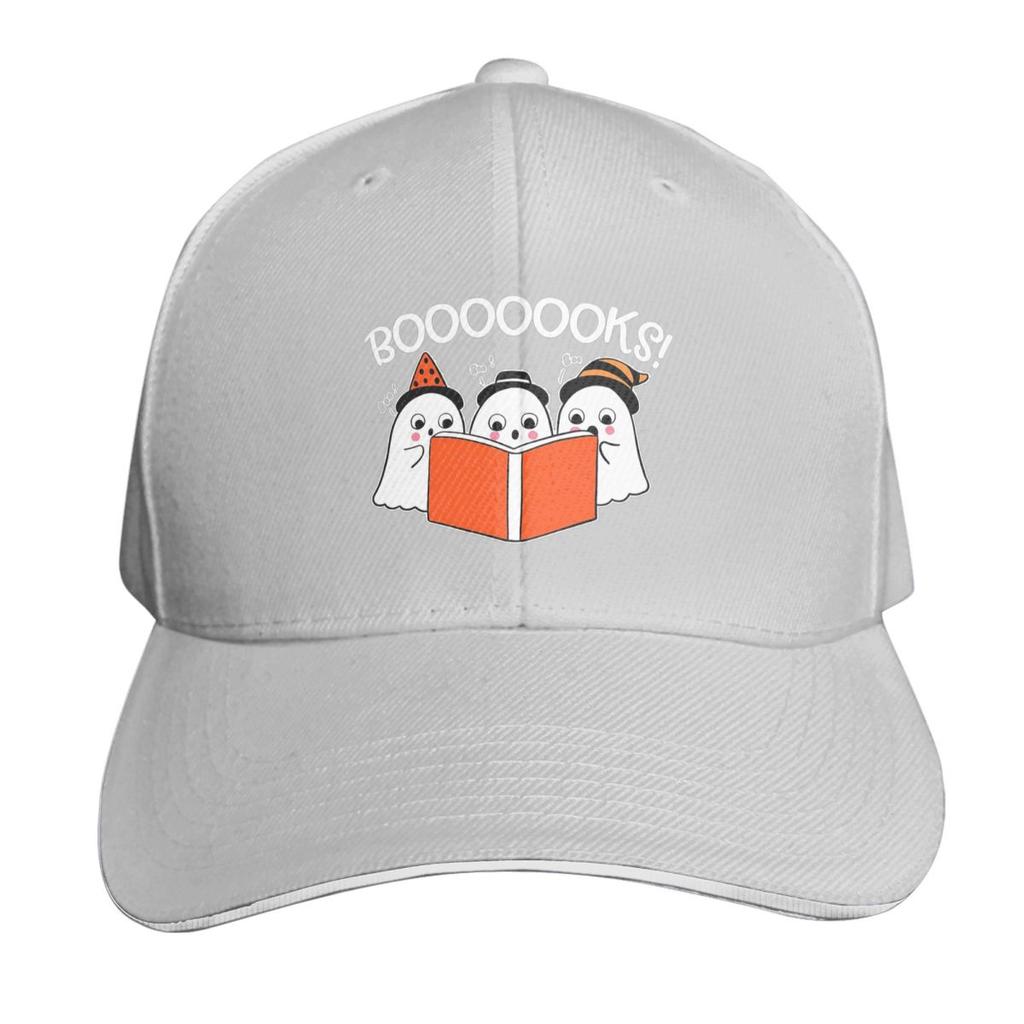 Booooks Halloween Ghost Reading Books Cap Fashion Casual Baseball Caps Adjustable Hat Hip Hop Summer Unisex Baseball Hats