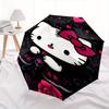 Hello Kitty,Gothic Style Automatic Folding Umbrella-Simple 8-Rib Design, Bright Cartoon Pattern, Durable Iron Frame, Suitable For Travel, Ou