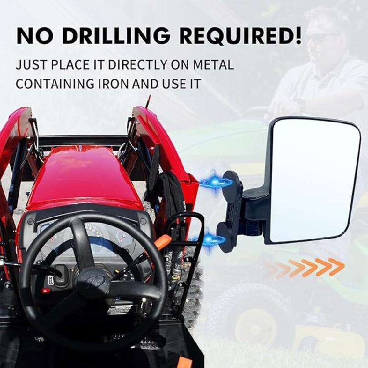 Adjustable Rearview Mirror Golf Cart Replacement Side Mirrors with Screws Gasket Magnetic Side Mirrors Easy Installation