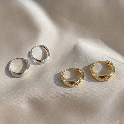 925 Sterling Sølv Sirkelbue Øredobber Trendy Retro Enkel Sexy Utsøkt Par Valentinsdagsgave