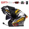 Bluetooth Smart Tail Light Motorcycle Flip-Up Helmet Men Women All Season Full Face Off-Road Riding