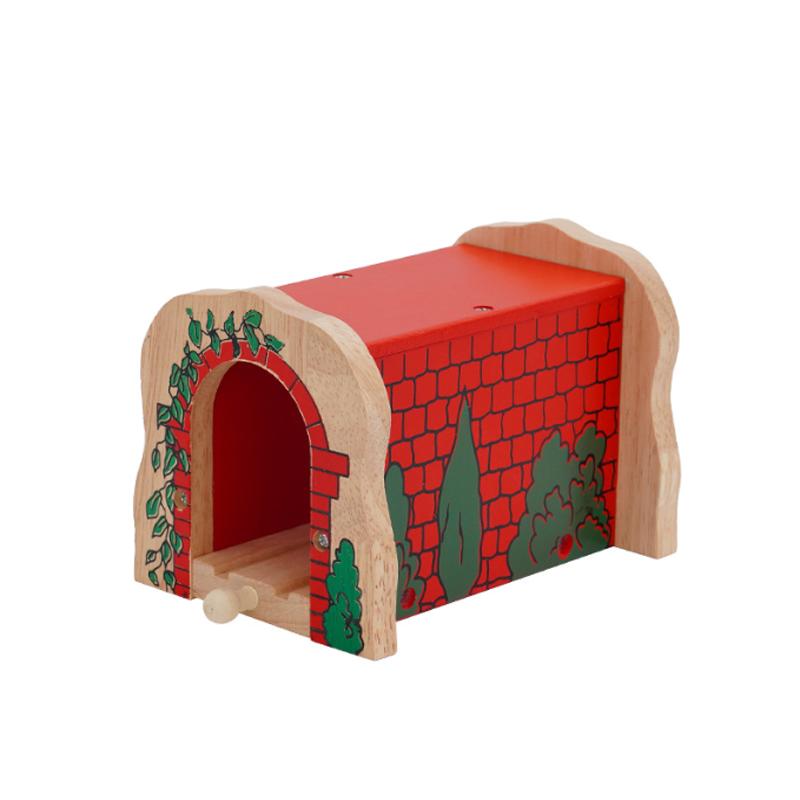 Wooden Track Magnetic Train Toy Wooden Track Scene Accessories Mountain Cave Tunnel Beech Wood Track Children's Toy
