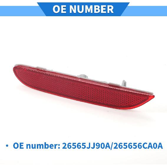 Bumper Reflector Compatible for Nissan Rogue 2014-2022, Durable ABS Plastic Red Rear Left Bumper Reflector Side Marker