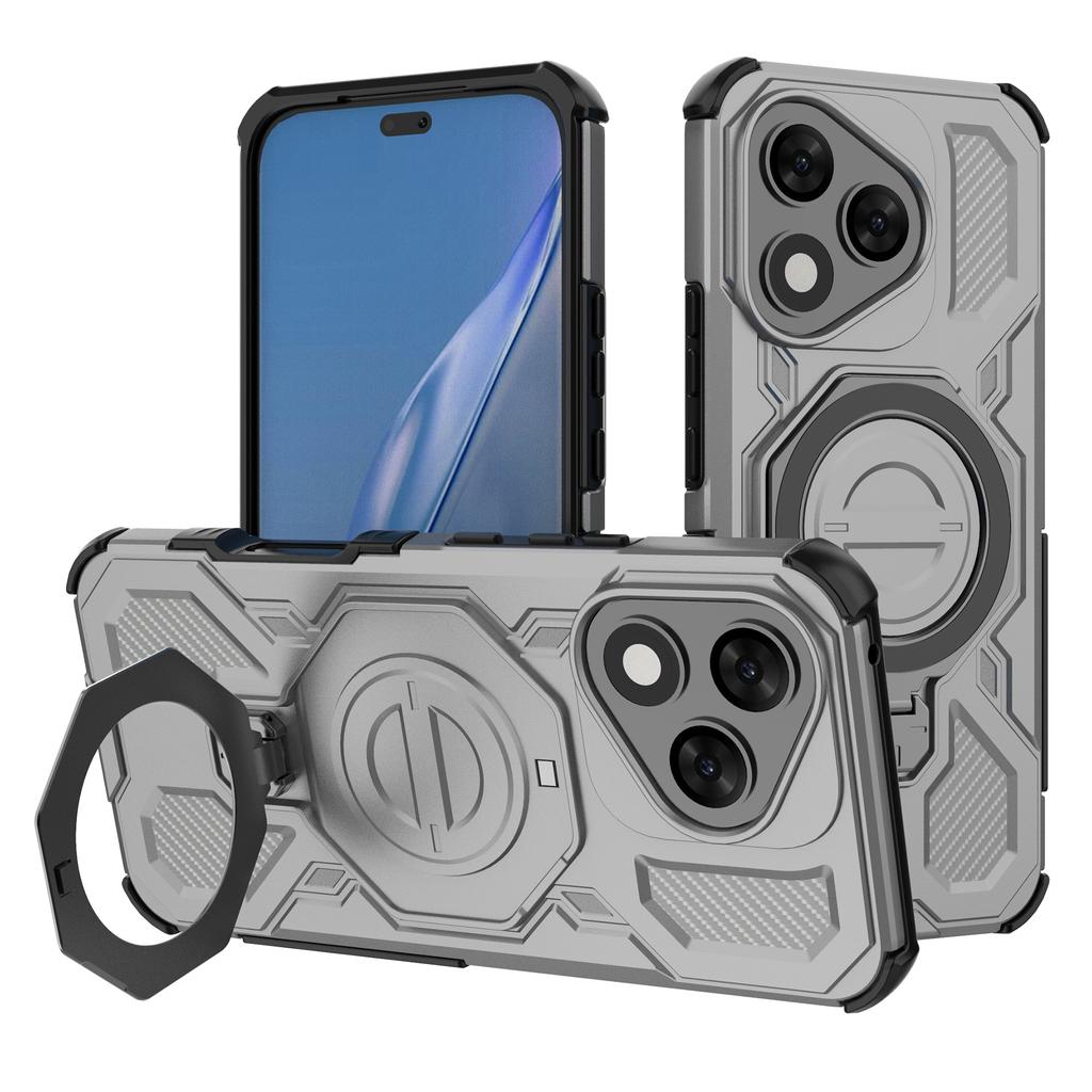 For Honor 400 Lite 5G Magnetic Case Rotating Metal Kickstand Shockproof PC+TPU Phone Back Cover