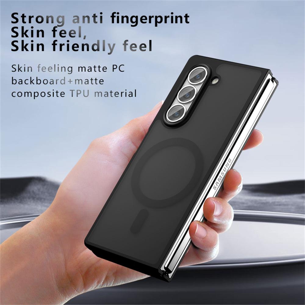 Dla Samsunga Galaxy Z Fold6 5G Etui Magnetyczne TPU+PC Matowe Odporne na Zarysowania Pokrowiec na Telefon