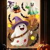 Transparent Window Murals 2Pcs Cute Ghost Halloween Static Stickers, PVC Waterproof Cartoon Pumpkin Bat And Decals Star Glass Decals, Reusable Clings