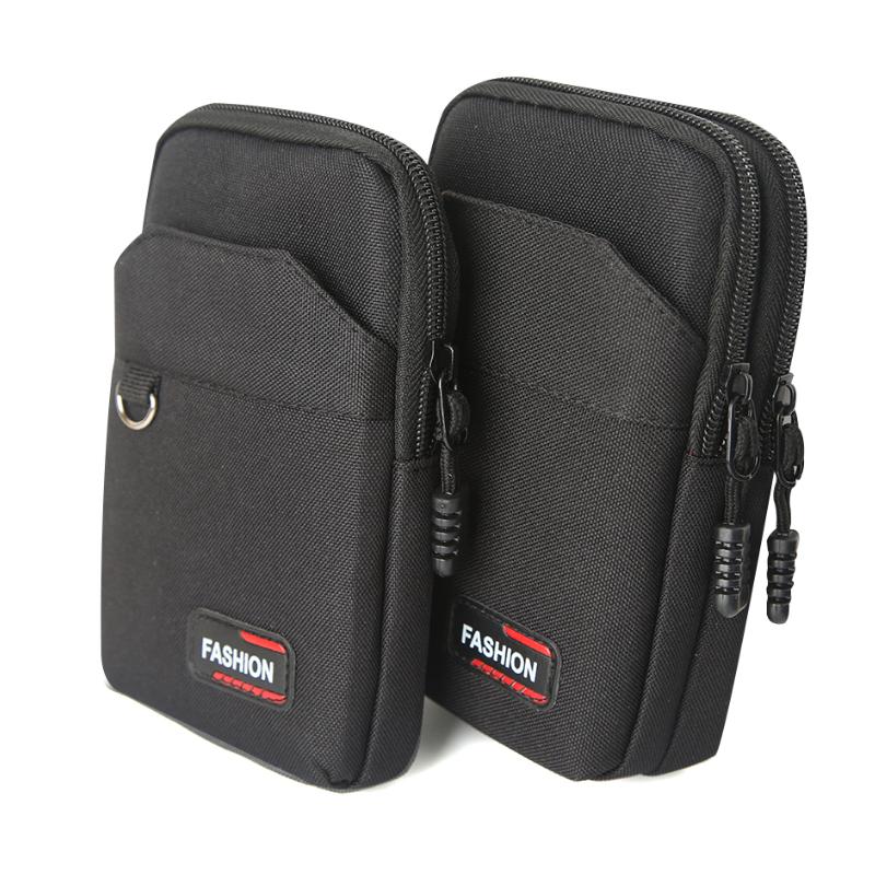 Riñonera de Nailon de Doble Capa para Exteriores Fanny Pack para Hombres Bolsillo para Teléfono Riñonera para Acampar y Caza Bolsos de Cinturón
