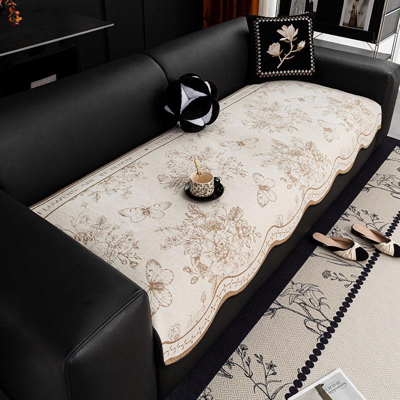 

Special-Shaped Sofa Cushion, Universal In All Seasons, Black Irregular Straight Row Seat Cushion, Non-Slip, Advanced Feeling Cover, Light Luxurr Cover 90*90cm