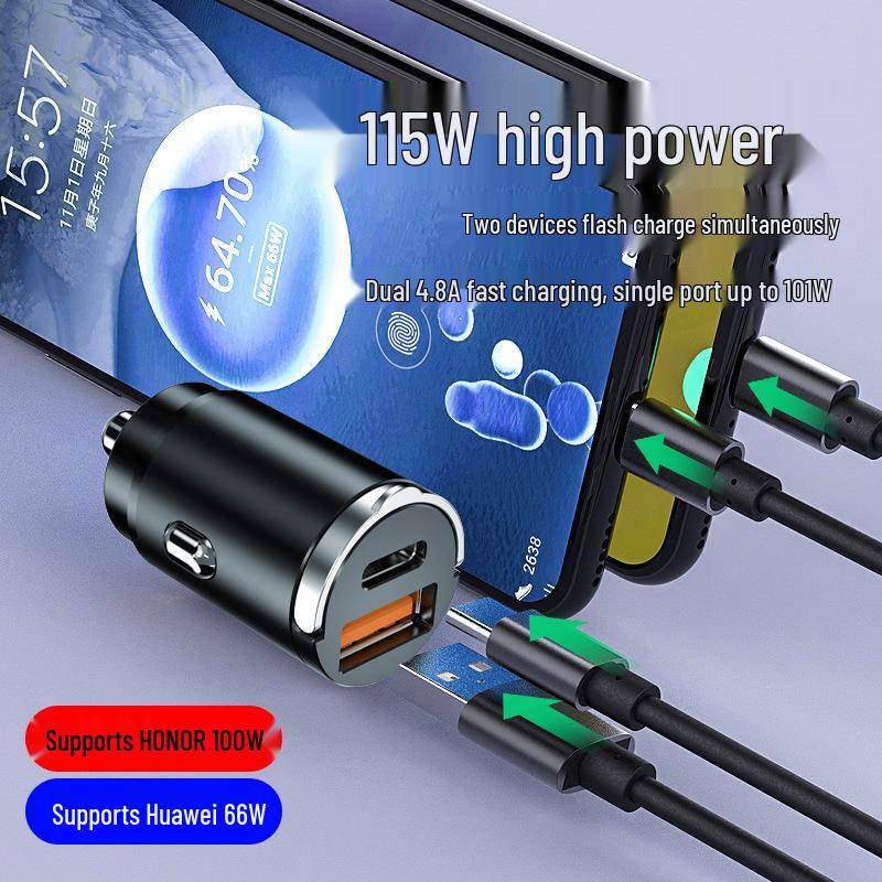 Super Fast Car Charger for Xiaomi, Huawei & Apple Phones - Concealed Cigarette Lighter Adapter