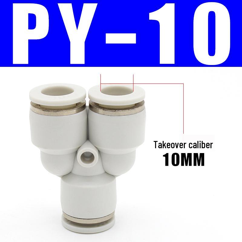 PU Pneumatic Quick Connect Air Hose Fittings, Straight & Three-Way, Sizes: 4/6/8/10/12/16mm