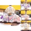 Bunny Fluffy Soft Keychain Plush Toy Charming Rabbit Bag Ornament Beige Pink Purple