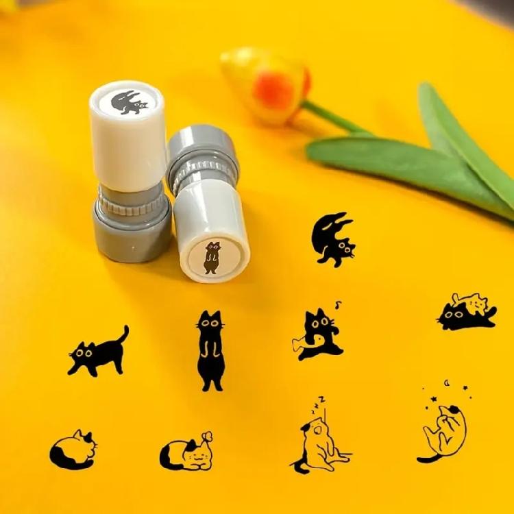 Lovely Cartoon Stamp with Black Cats Design Lightweight for Convenient Portability Everyday Use