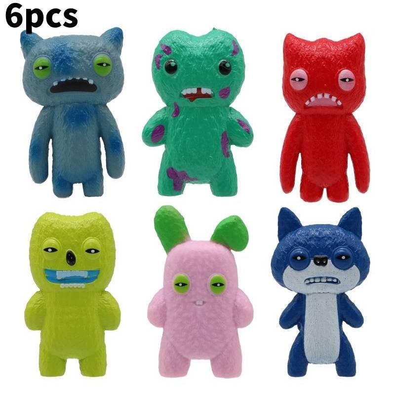 6pcs Action Fuggler Figure Model Anime Displays Toy Cartoon Doll Gifts Kids