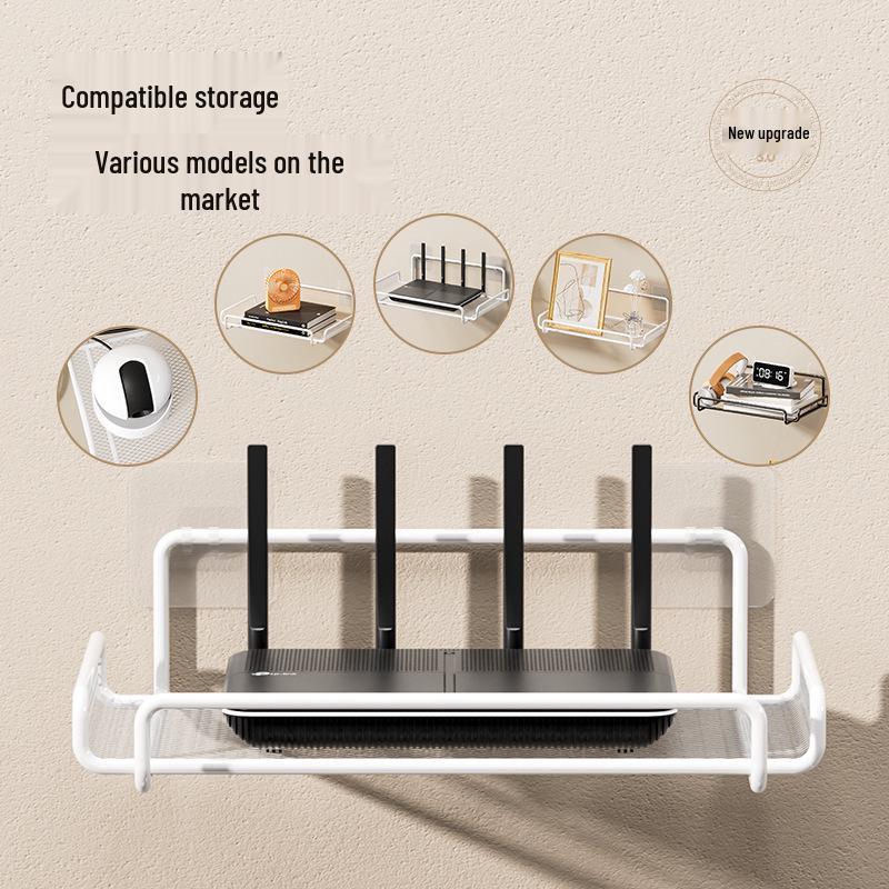 Wall-Mounted Router & TV Box Shelf – Punch-Free Storage Rack