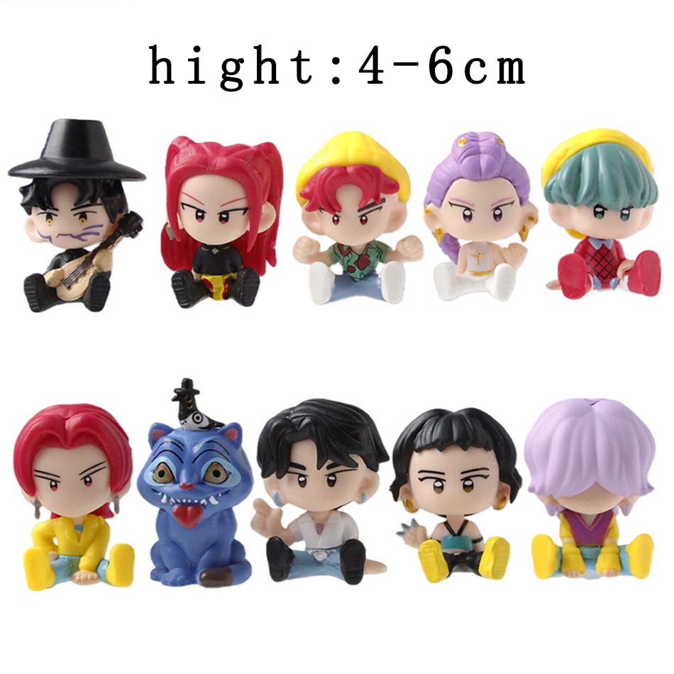

New 10pcs/Set Kpop Demon Hunters Action Figure Toy Derpys Tiger Rumi Mira Zoey Sussy Figurine Doll For Fans Gift