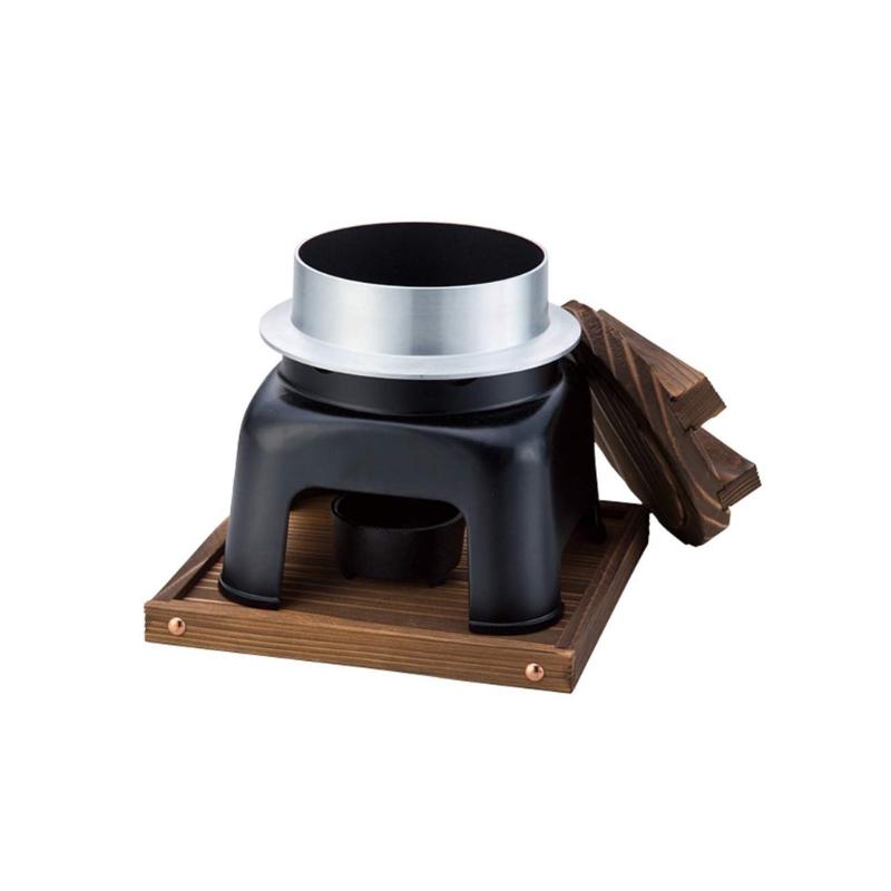 Portable Alcohols Burners Stove Cooking Pot with Wood Lid For Outdoor Picnics Hiking And Indoor Rice Making Cookware Set
