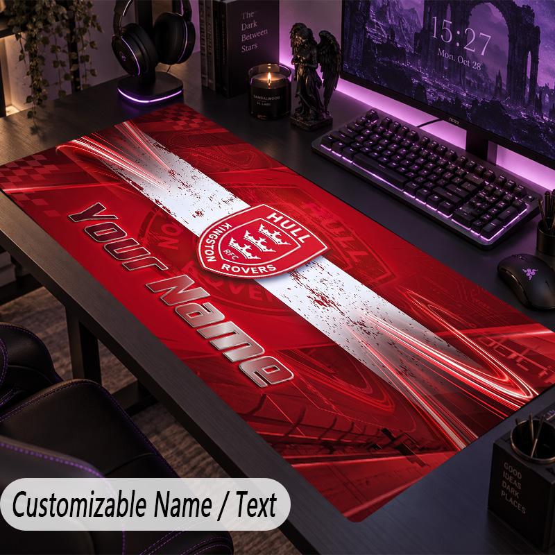 Large Mouse PadHull KR Custom Name Text Personalized Desk Mat Non Slip Gaming Pad