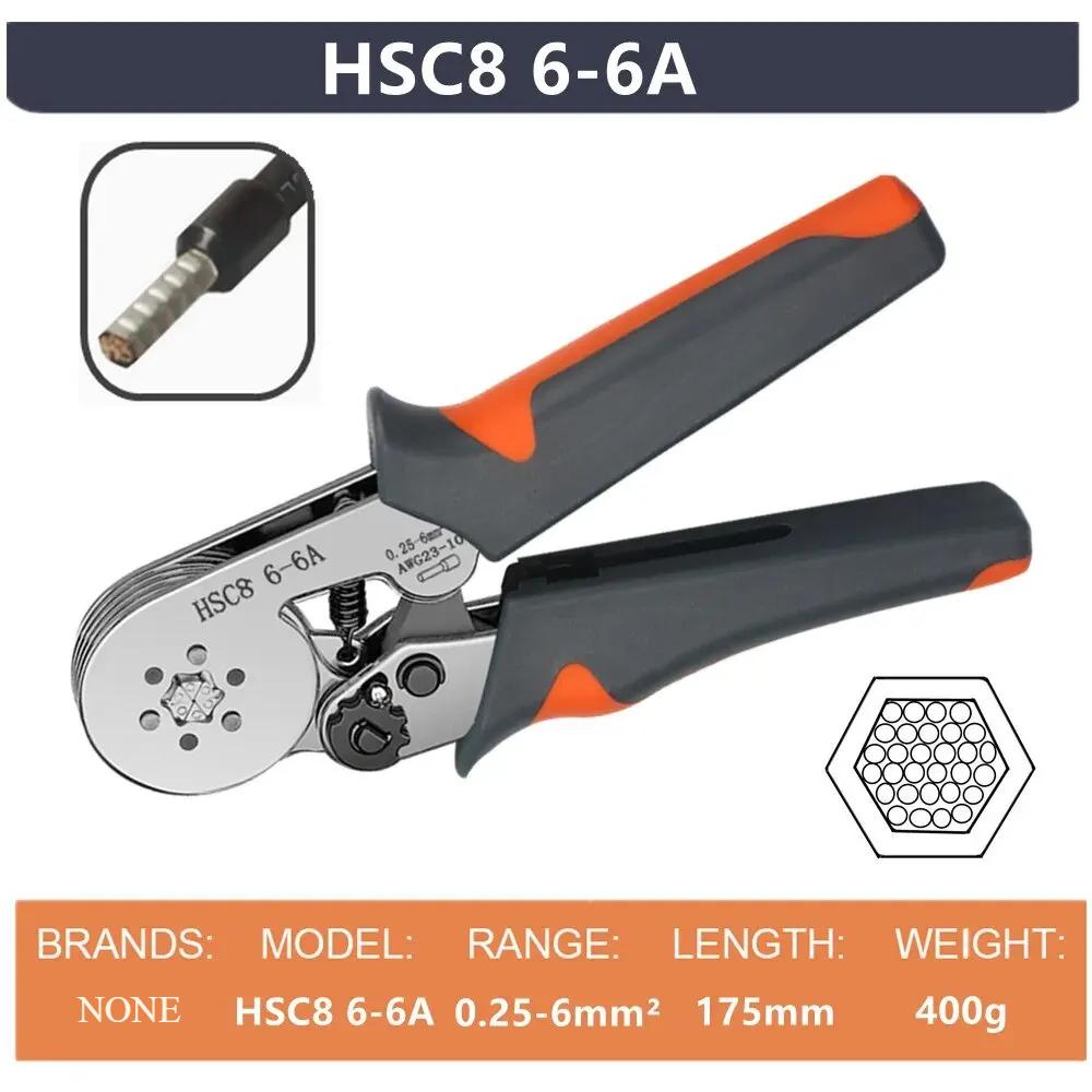 Crimping Tools Mini Electrical Pliers HSC8 6-4/6-6(0.25-10mm²/0.25-6mm²) Wire Connection Ferrule Sleeves Terminal Repair Clamp