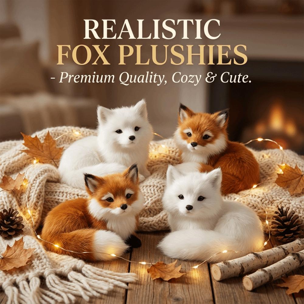 Figurine Peluche Renard Poupée Jouet Mini Renard Accroupi Assis Modèle Peluche Simulation Renard Cadeau d'Anniversaire