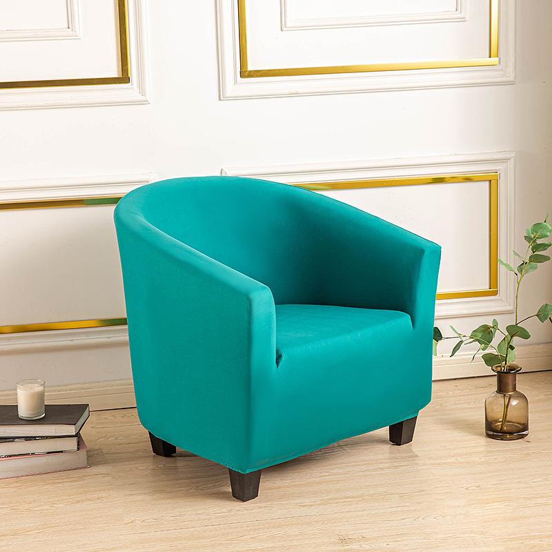 Solid Color Thickened Silver Fox Velvet Sofa Cover Milk Silk Semi-circular Arc Sofa Chair Cover Internet Cafe Single Sofa Cover