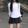 Harajuku Y2K Slim Fit White Shirt Women Waist Slimming Long Sleeve Jk Shirts Woman All Match Turn Down Collar Chic Blouse