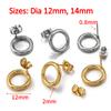 10pcs Stainless Steel Circle Ear Studs Earring Post Gold Color Round Loop Earrings Base for Hypo-Allergenic Jewelry Making DIY