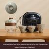 Portable Hand-Painted Travel Tea Set with One Pot and Four Cups – Perfect Business Gift
