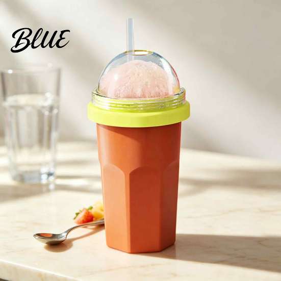 Eenvoudige Bediening Slushy Maker Zelfgemaakte Slushie Beker Vriezer Knijpbeker voor IJsdrankjes Voedselkwaliteit BPA-vrij Siliconen Smoothie Sap Frisdrank Herbruikbaar