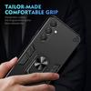 KEYSION Shockproof Armor Case for Samsung A17 5G Soft Silicone+PC Metal Ring Stand Phone Back Cover for Galaxy A17 5G