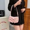 Stylish Urban Chic Small Pu Leather Shoulder Bag For Women With Bow Detail