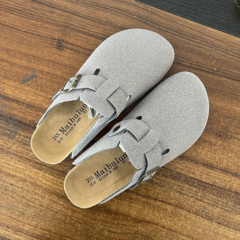 

Модные мужские туфли из пробки 2024 года, новые классические мюли с закрытым носком, модные коричневые сандалии из пробки для мужчин и женщин, унисекс, 35-45 45 светло-серый