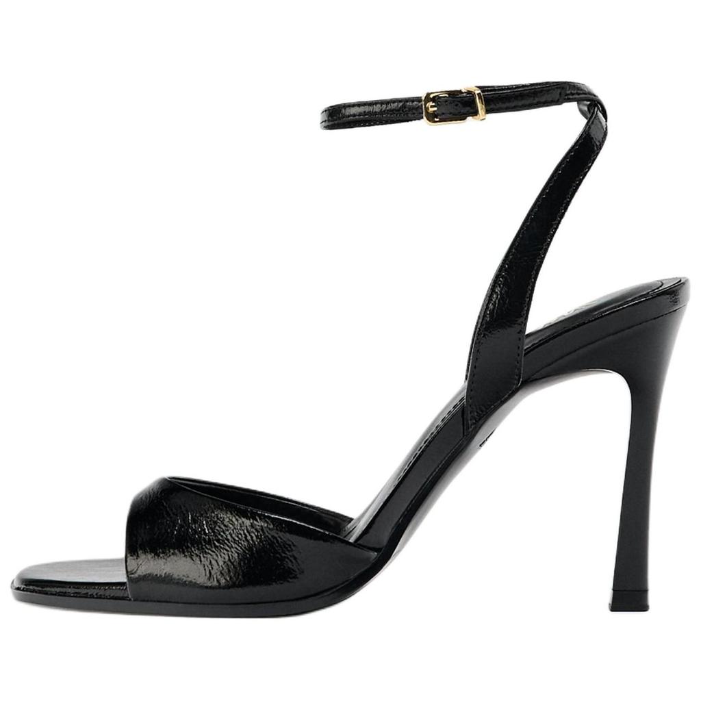 Zara Pu Stylish Minimalist Commuter Ankle Strap Sandals Women Sandals Black 12318510-38