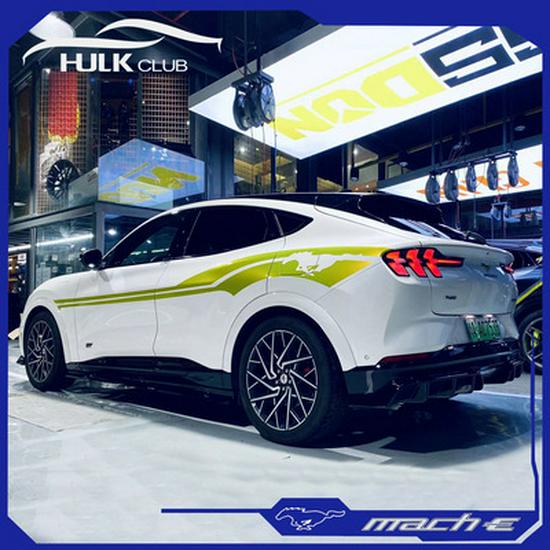 Kompatybilny Ford Mustang Mach-E Pełny Wrap Samochodowy z Naklejką Wyścigową