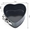 JMXC Set of 4 Mini Non-Stick Spring Pan, 4 Inch Heart Shaped Cake Pan, Sturdy Steel, Hand Wash