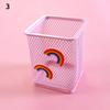1Pc Pink Metal Pen Holder Office Organizer Cosmetic Square Cil Stand Holders Stationery Container School Supplies