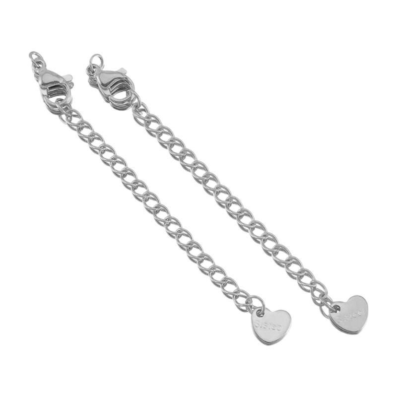 Pack of 10pcs Stainless Steel Adjustable Lobster Clasp Extension Chain for Jewelry Making and Bracelet Extender
